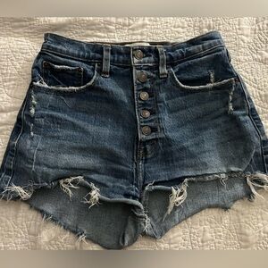 Abercrombie & Fitch High Rise Mom Shorts - Blue